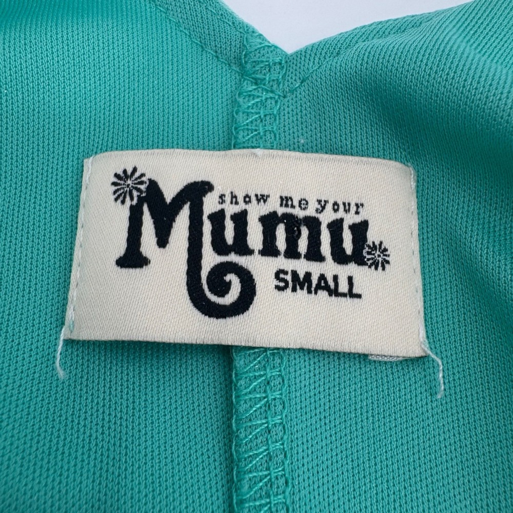 Show Me Your Mumu Midi Dress Womens Small Turquoise Mint V-Neck Sleeveless Lined - Picture 9 of 12
